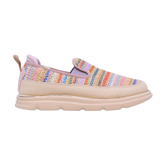 CNR Easy Clip sneaker slip-on donna in tessuto intrecciato e tela beige 
