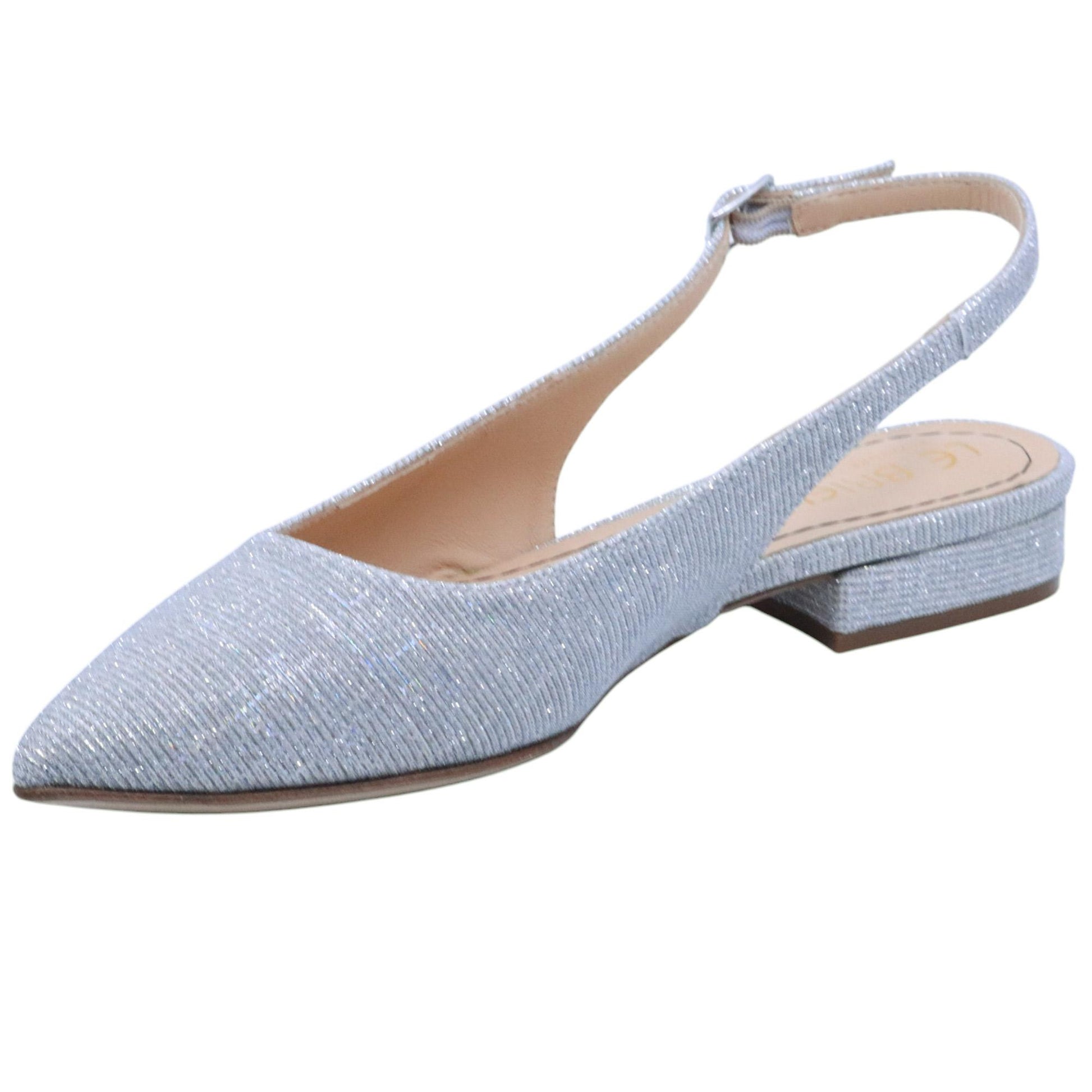 Slingback donna Le Briella Z821 in tessuto galassia luminoso sulle tonalità dell'argento 