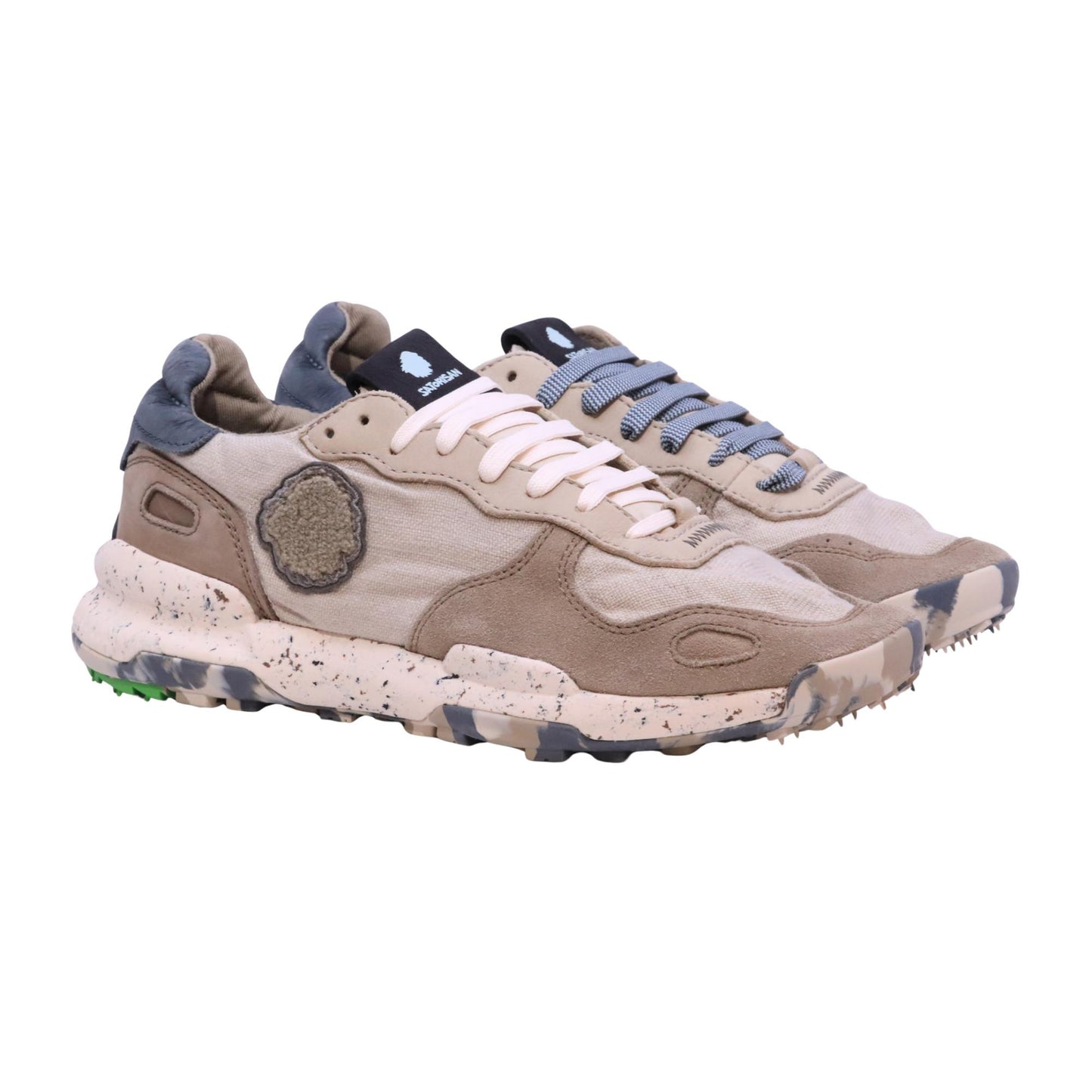 Satorisan Chacrona Linen Light Grey sneaker uomo in camoscio e tessuto 
