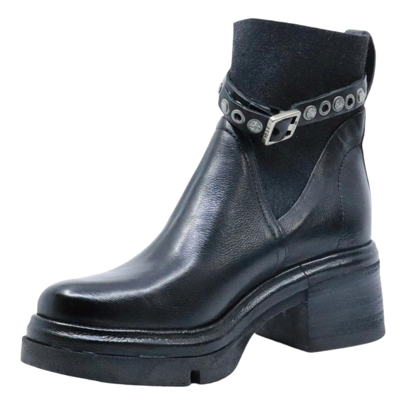 Stivaletto donna AS98 A89219 in pelle nera 