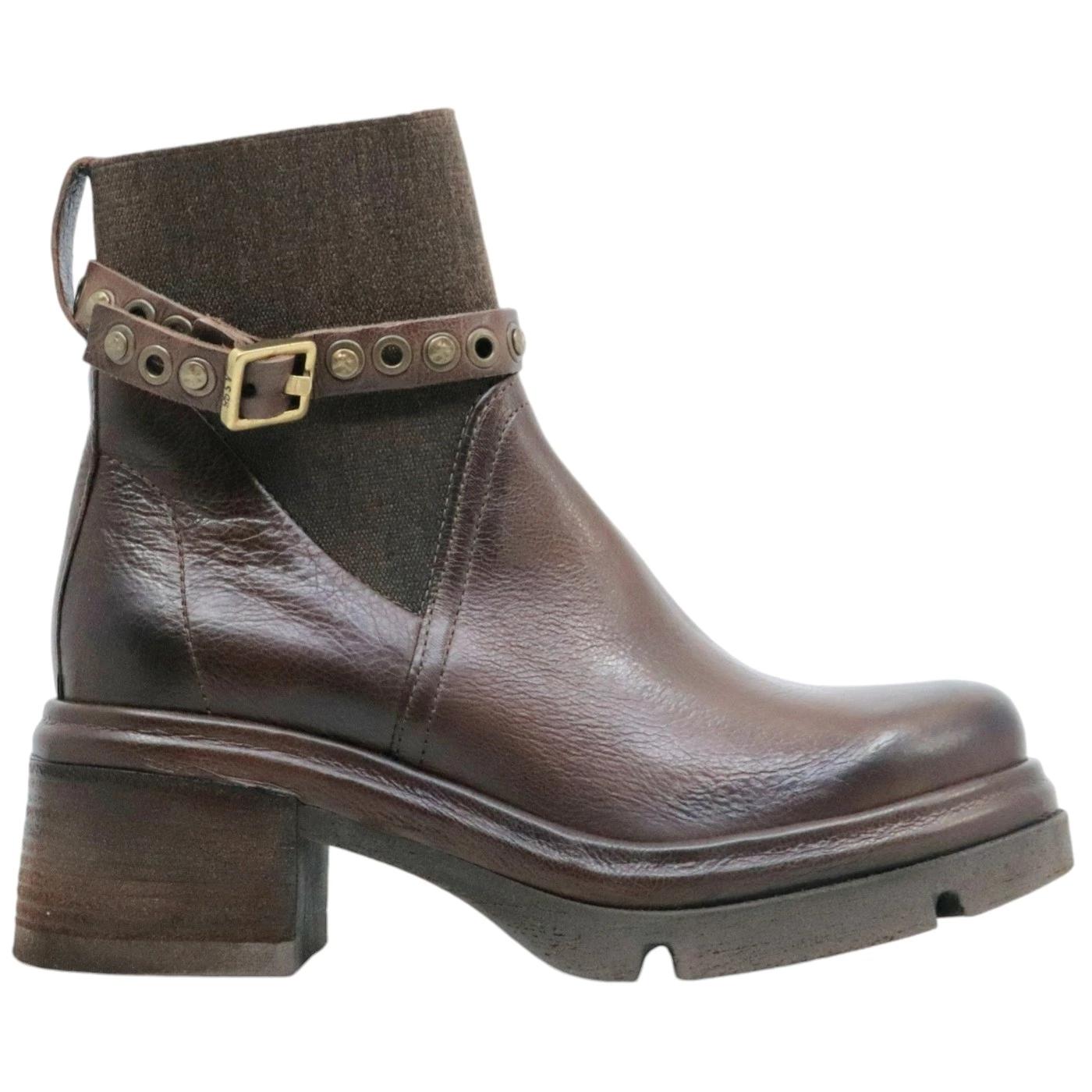 Stivaletto donna AS98 A89219 in pelle marrone 
