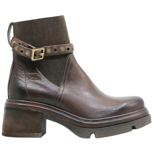 Stivaletto donna AS98 A89219 in pelle marrone 
