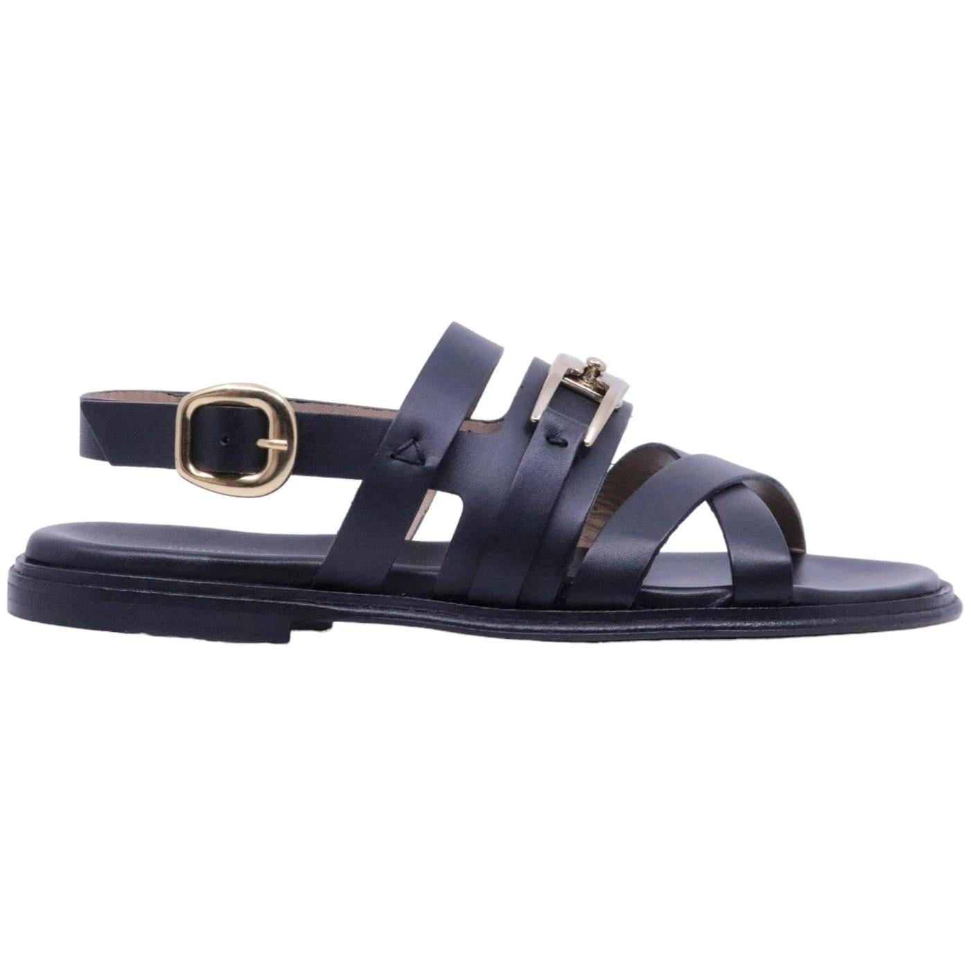 Sandalo donna Triver Flight 725 in pelle nera 