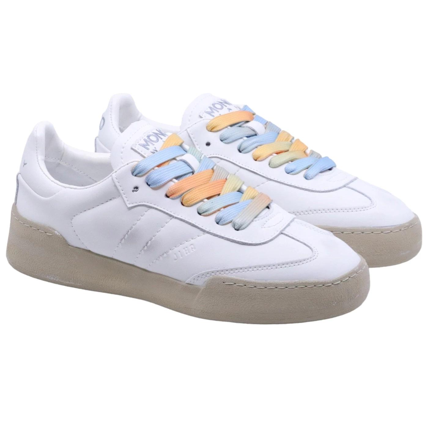 Sneaker uomo Mono Way Jiha in pelle bianca 418040-JIHAOFWIHTWHITE MONO WAY