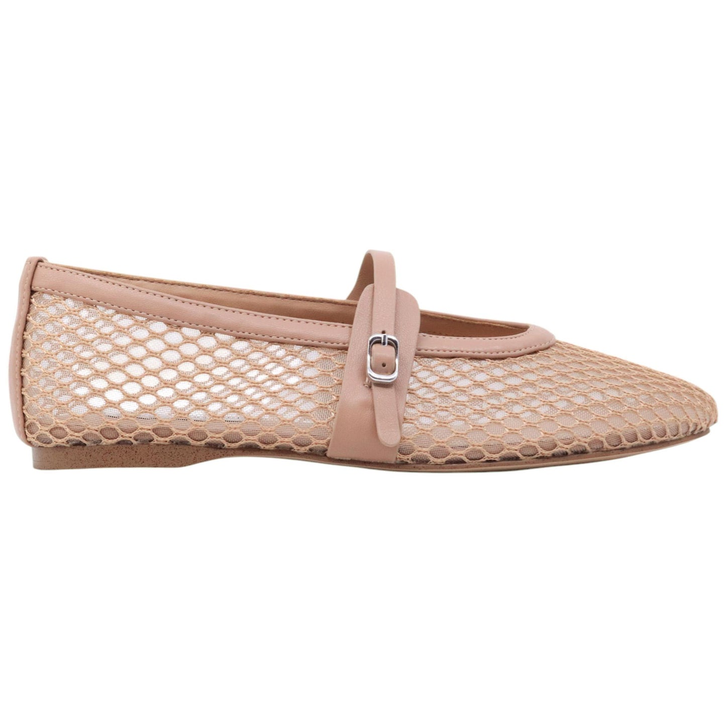 Ballerina Steve Madden Rejoice in similpelle nude e rete trasparente 