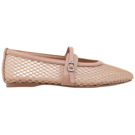 Ballerina Steve Madden Rejoice in similpelle nude e rete trasparente 