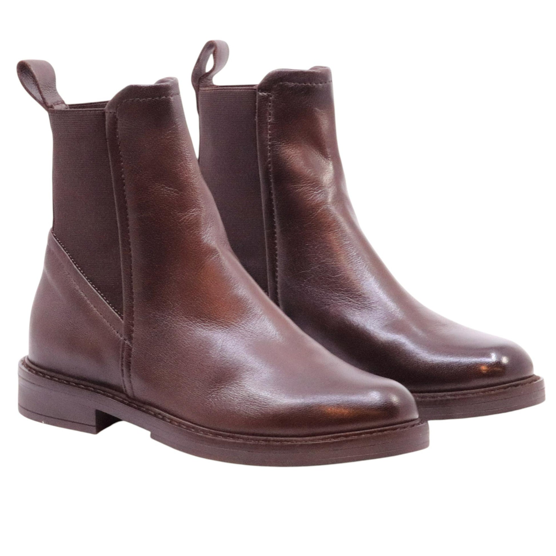 MJUS T81223 Fatima chelsea boot donna in pelle marrone moka 