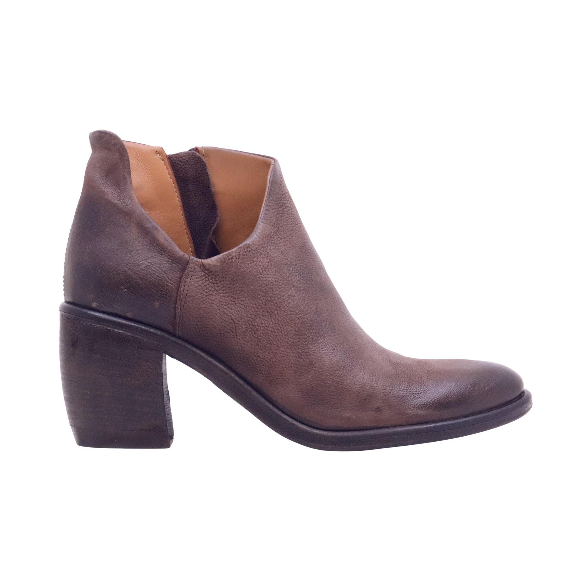 A.S.98 RITHM B82213 stivaletto donna in pelle ebano con zip 