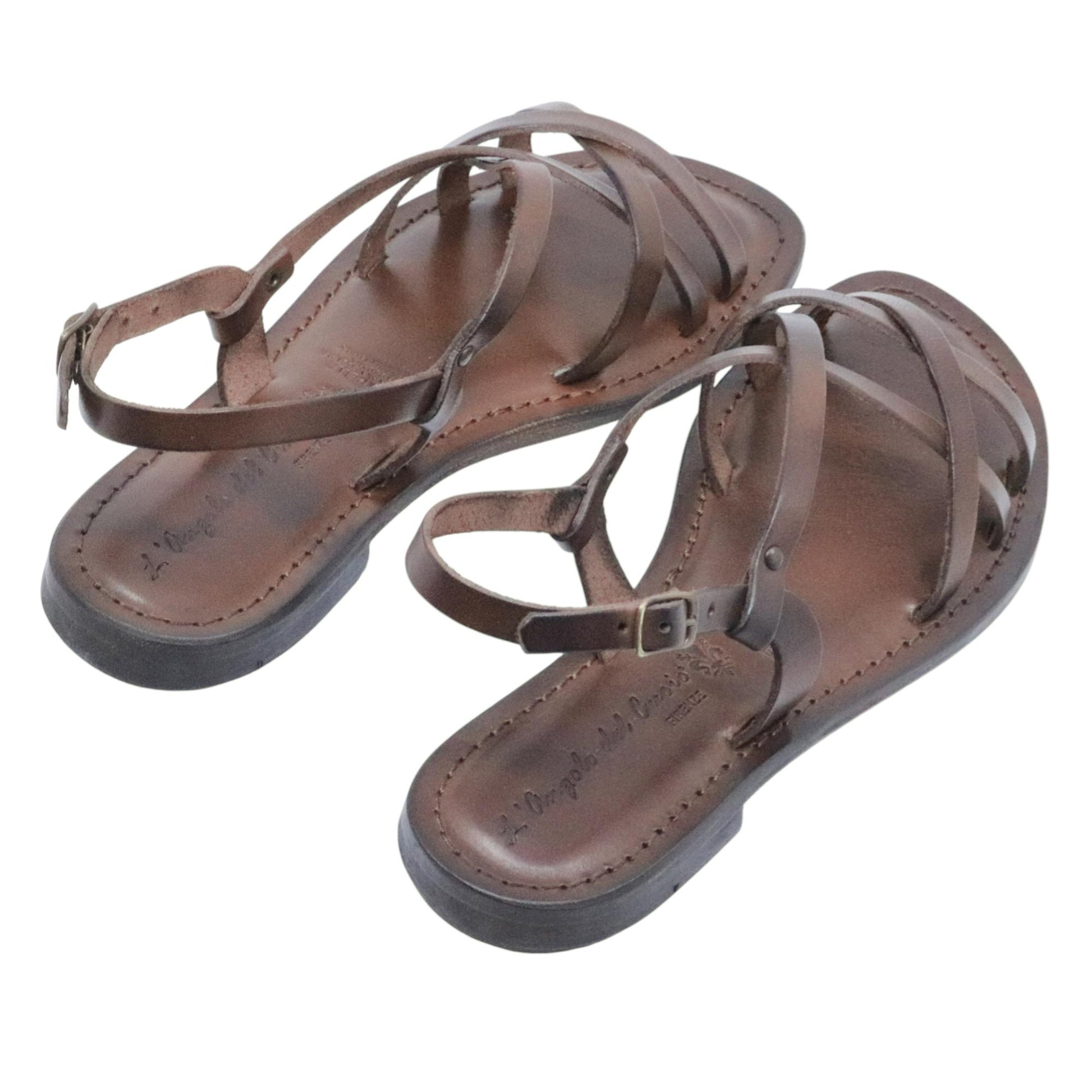 Sandalo donna L'angolo del cuoio Firenze 6651 in pelle marrone 