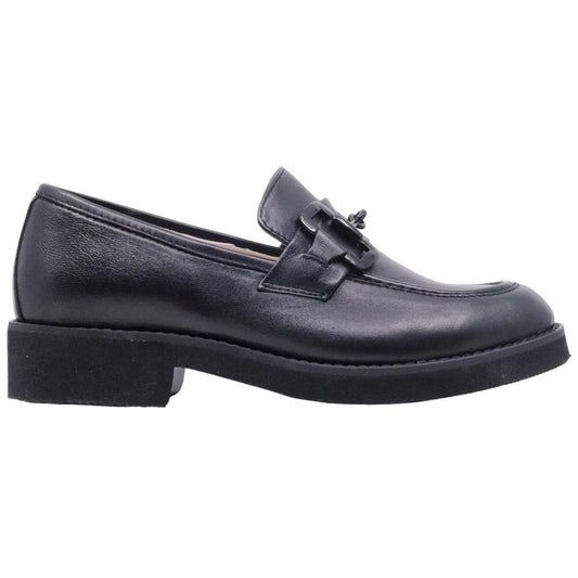 Mocassino donna Le Briella in pelle nappata di colore nero con morsetto 