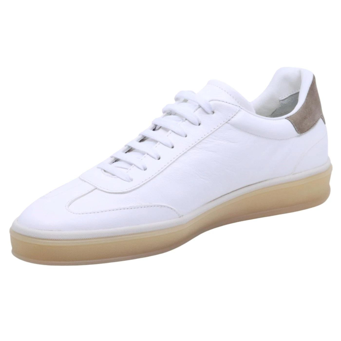 Snekaer uomo Rossano Bisconti 678 in pelle bianca 