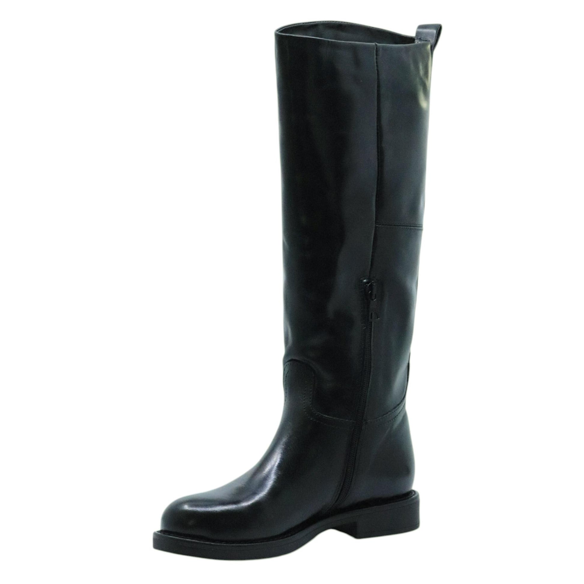 Mjus L92304 stivale donna pelle nera zip laterale 