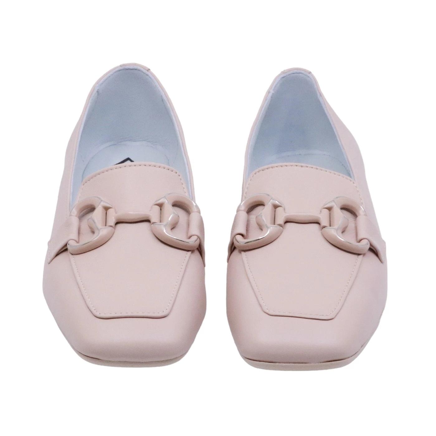 Mocassino donna Poesie Veneziane PRKG1 in pelle di colore nude con morsetto 