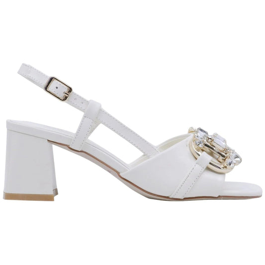 Sandalo con tacco Tosca Blu Ida in pelle latte con accessorio 