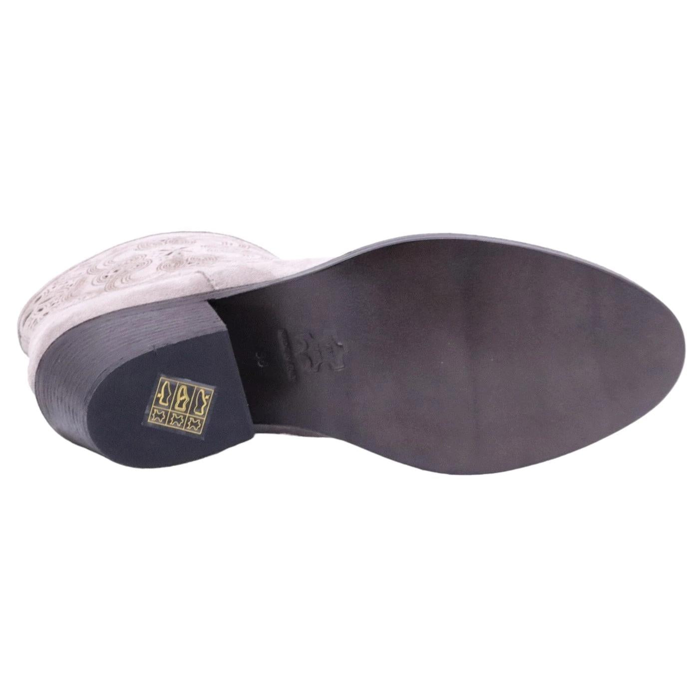 Stivaletto texano Via Roma 15 4148 in pelle scamosciata fango 