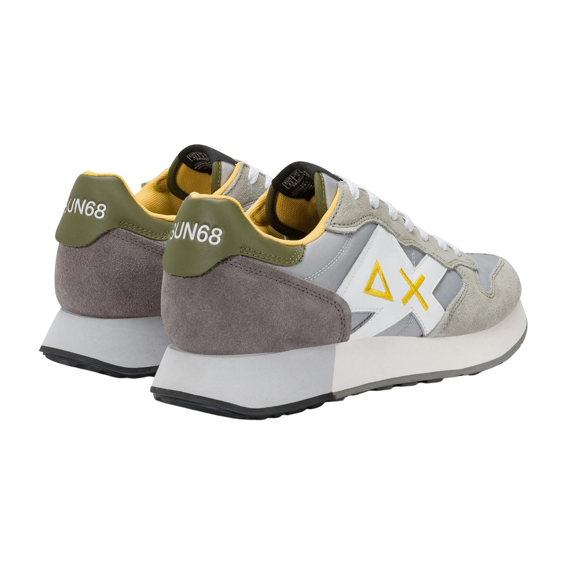 Sun68 Jaki 2.0 Solid Z36115-06 sneaker uomo grigio chiaro in nylon e camoscio 