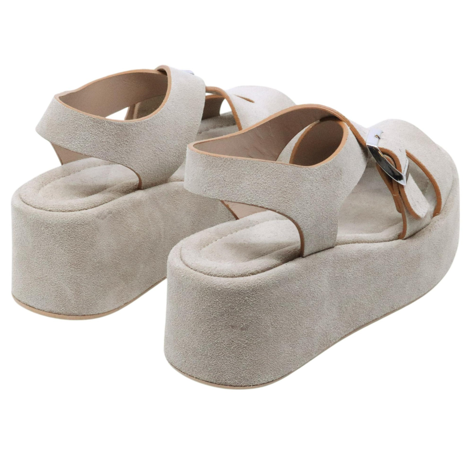 Sandalo zeppa Curiositè 2761 in camoscio taupe 