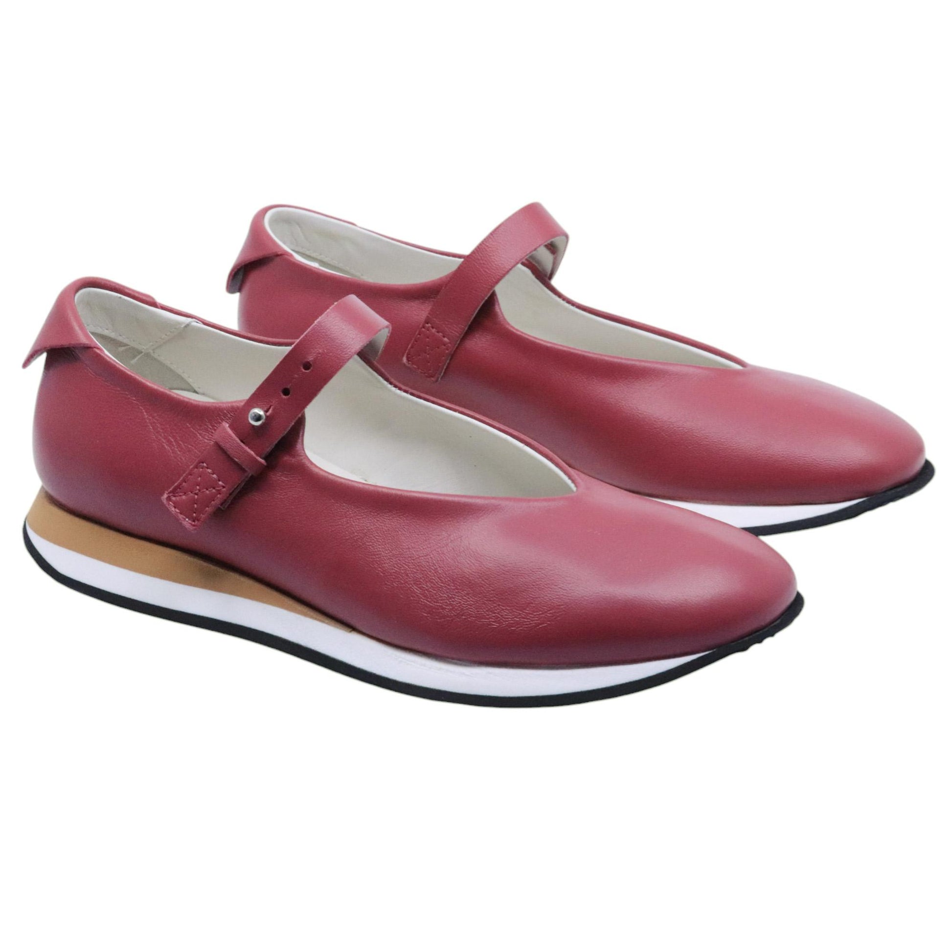 Ballerina donna Offplay Dance in pelle bordeaux 
