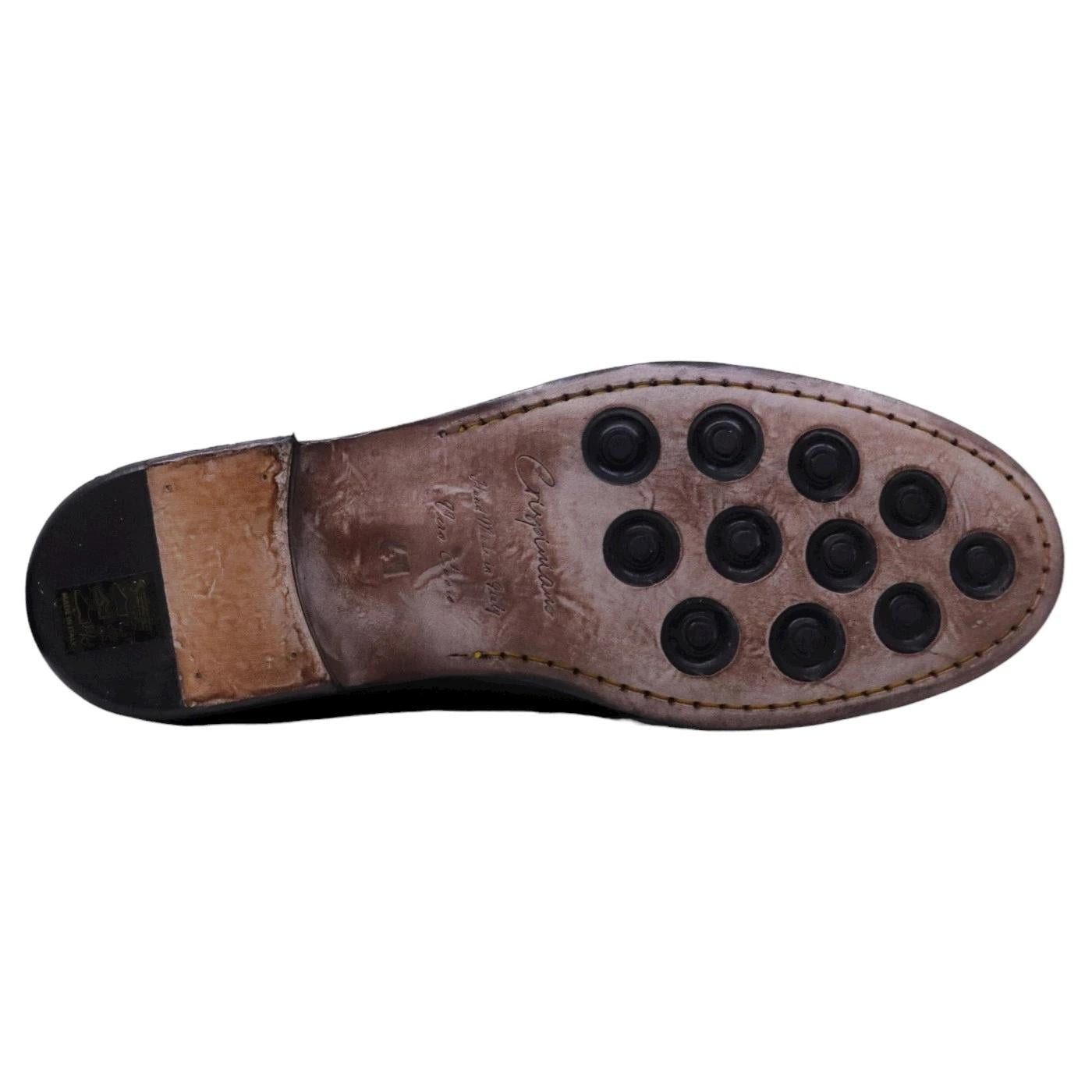Mocassino uomo Crispiniano 02 in pelle nappata marrone 
