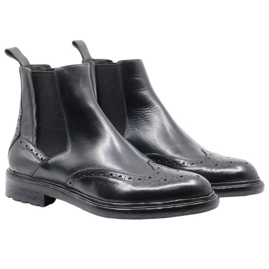 Chelsea Boot da uomo Crispiniano 483 in pelle nera 