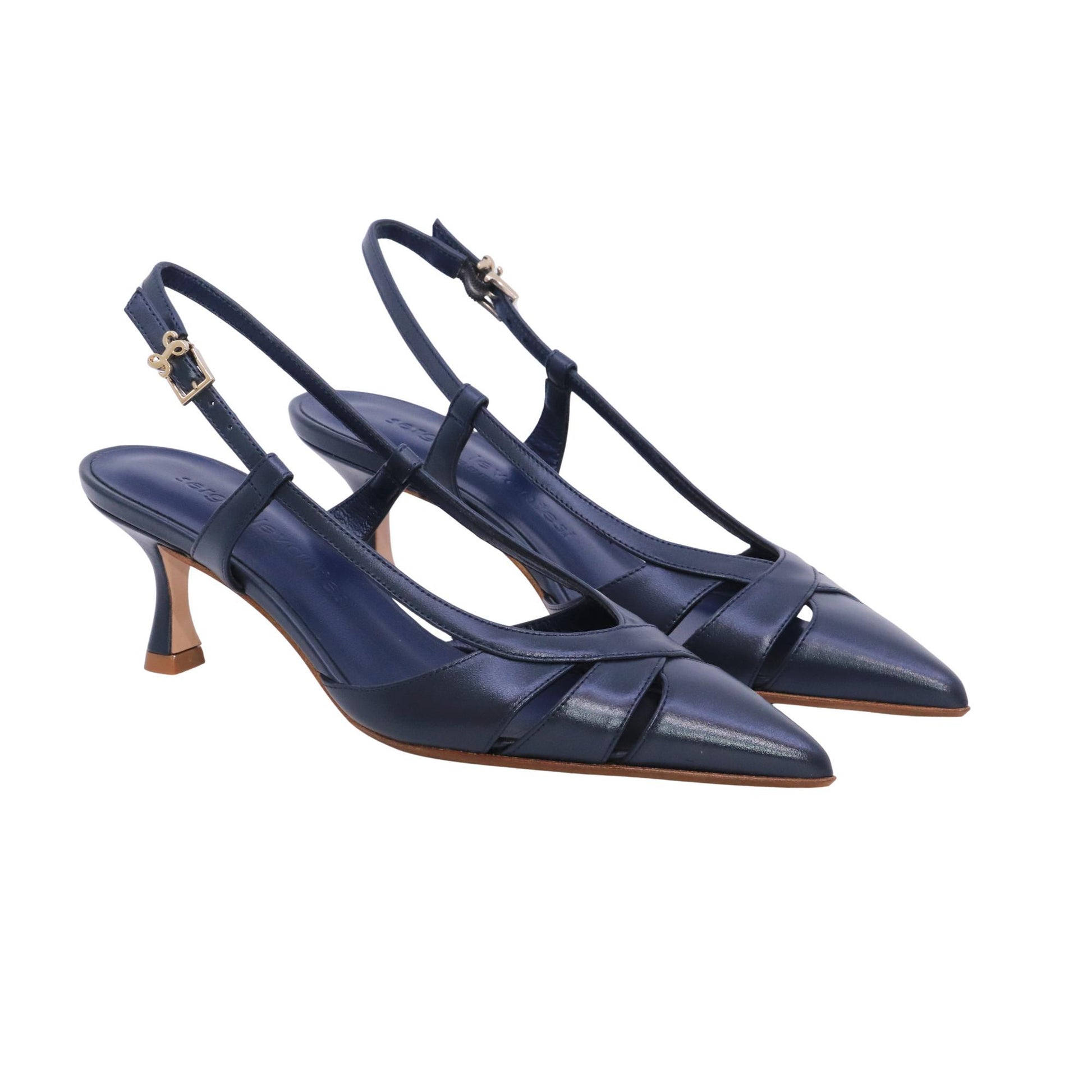 Sergio Levantesi Edda6 Tryde blu cosmo slingback donna in pelle 