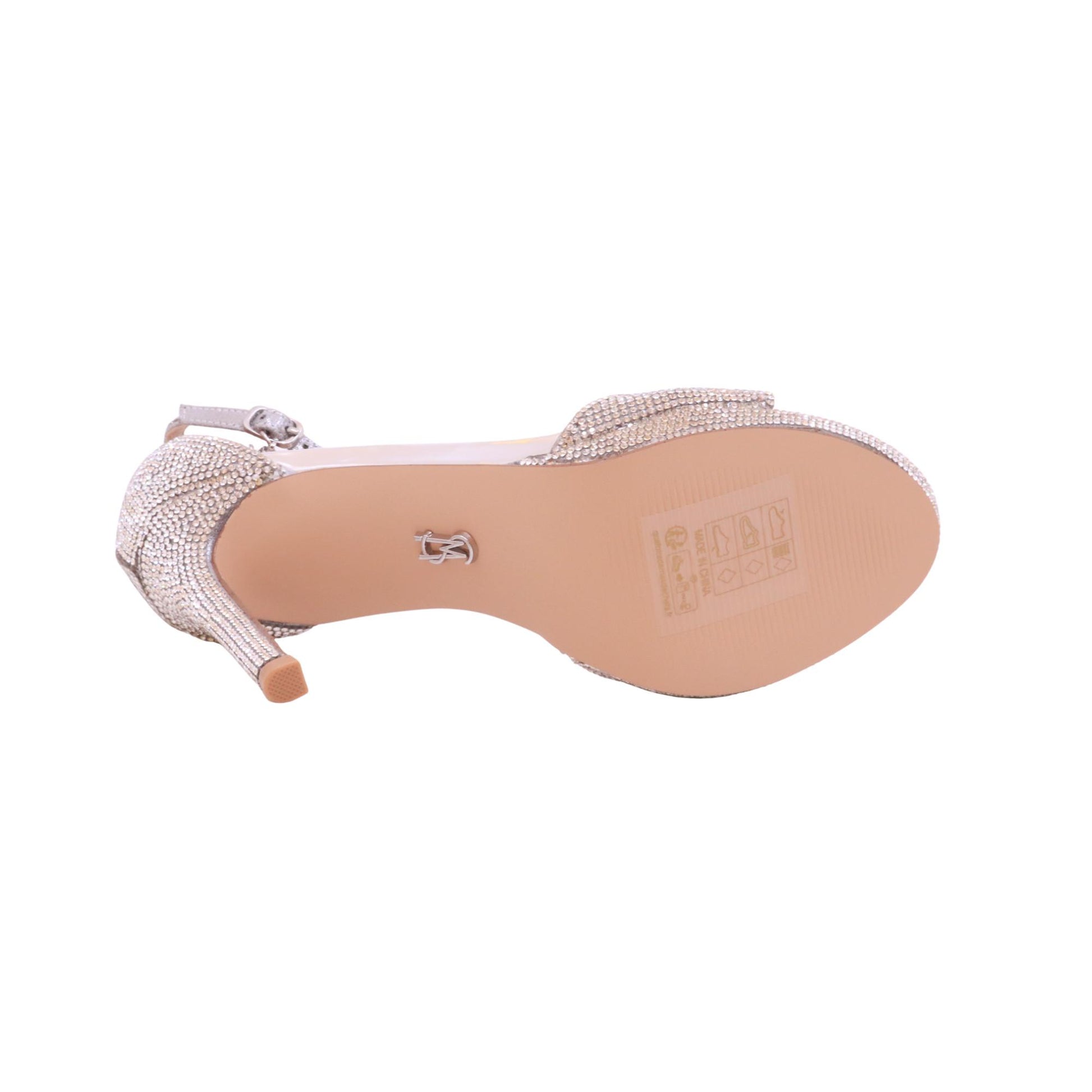 Steve Madden Evers sandalo donna in strass color silver crystal con tacco a spillo 