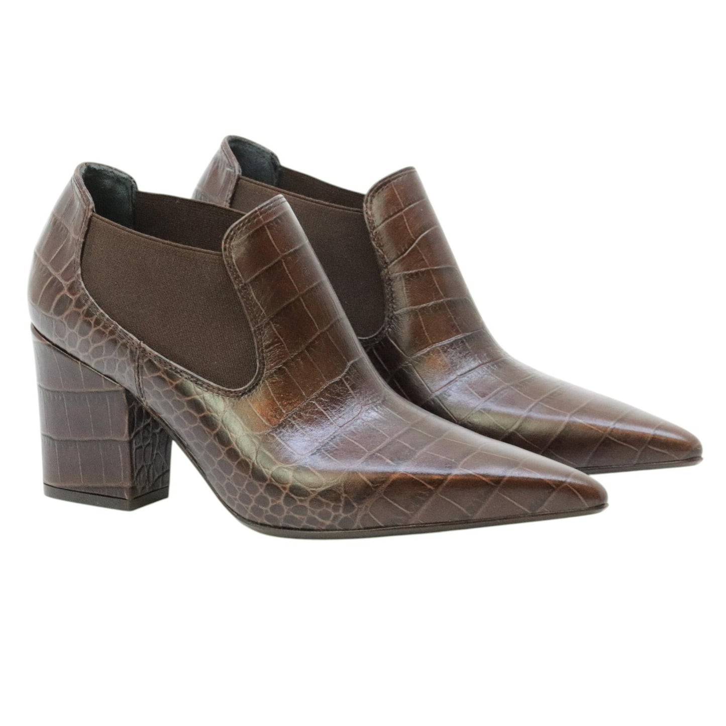 Anna F 1898 tronchetto donna in pelle cocco marrone 