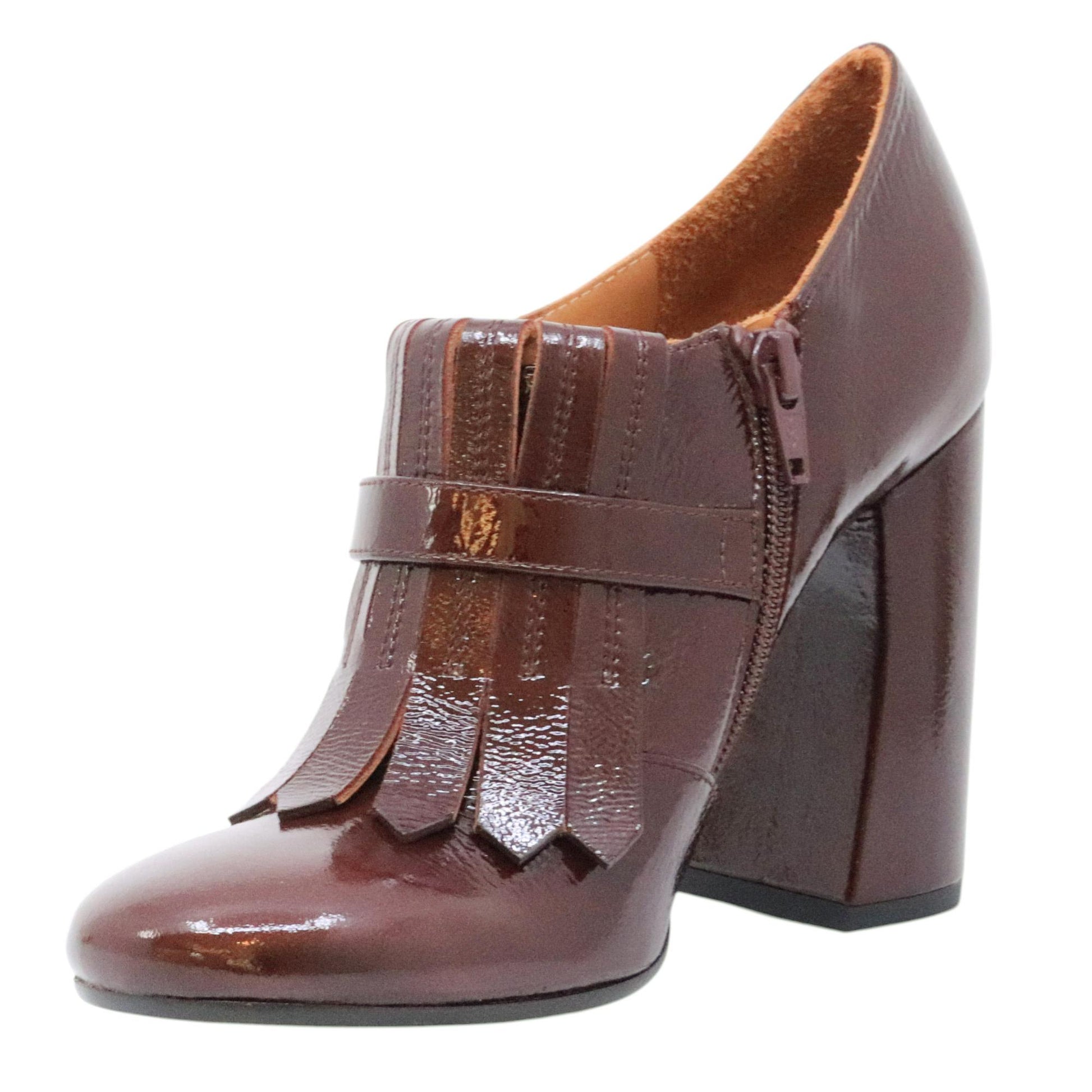 Tronchetto Chie Mihara Wolker da donna in pelle lucida bordeaux 