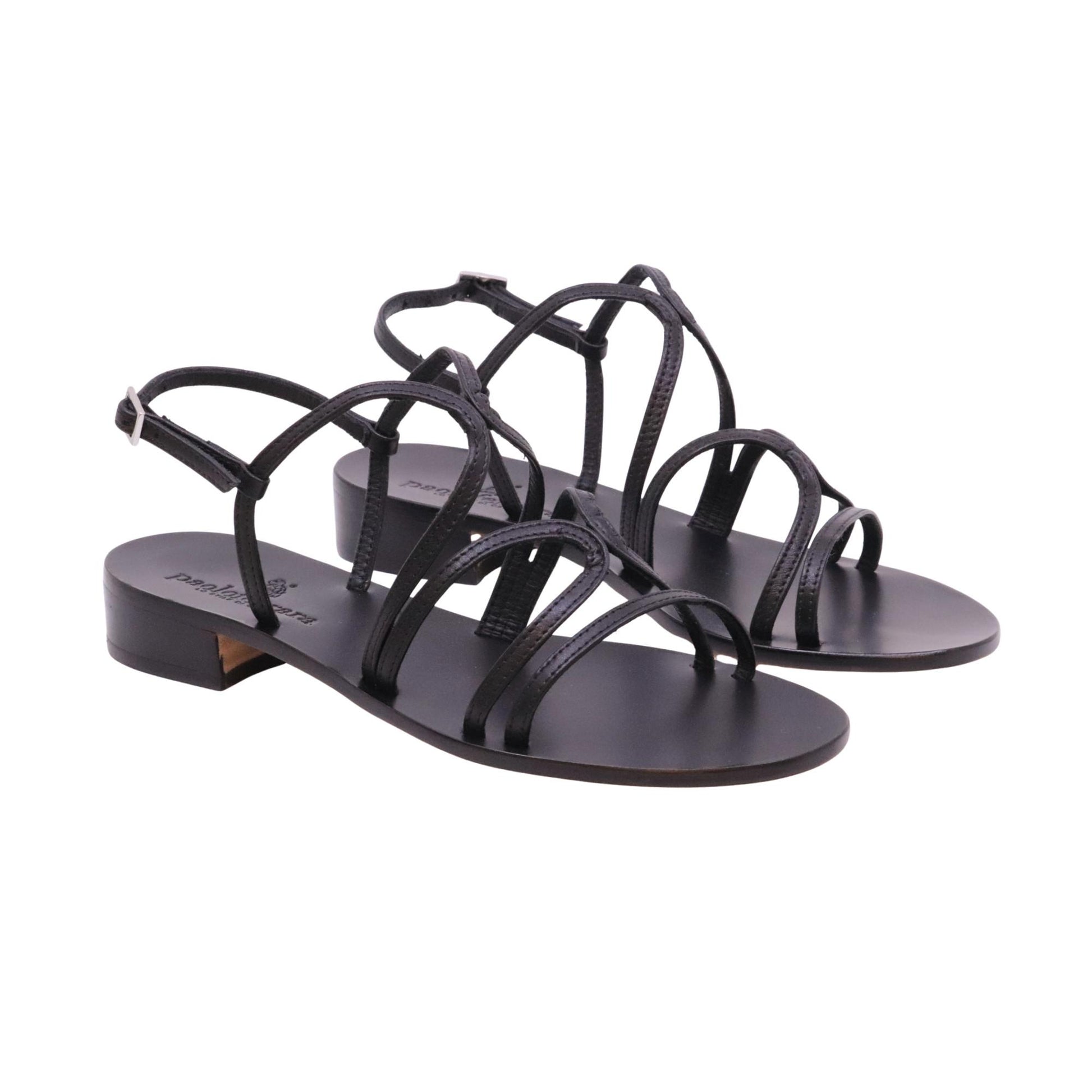 Paolo Ferrara 3026 Nappa Nero sandalo donna in pelle nera Made in Italy 