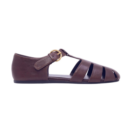 Jeffrey Campbell Theorize sandalo donna in pelle dark brown 