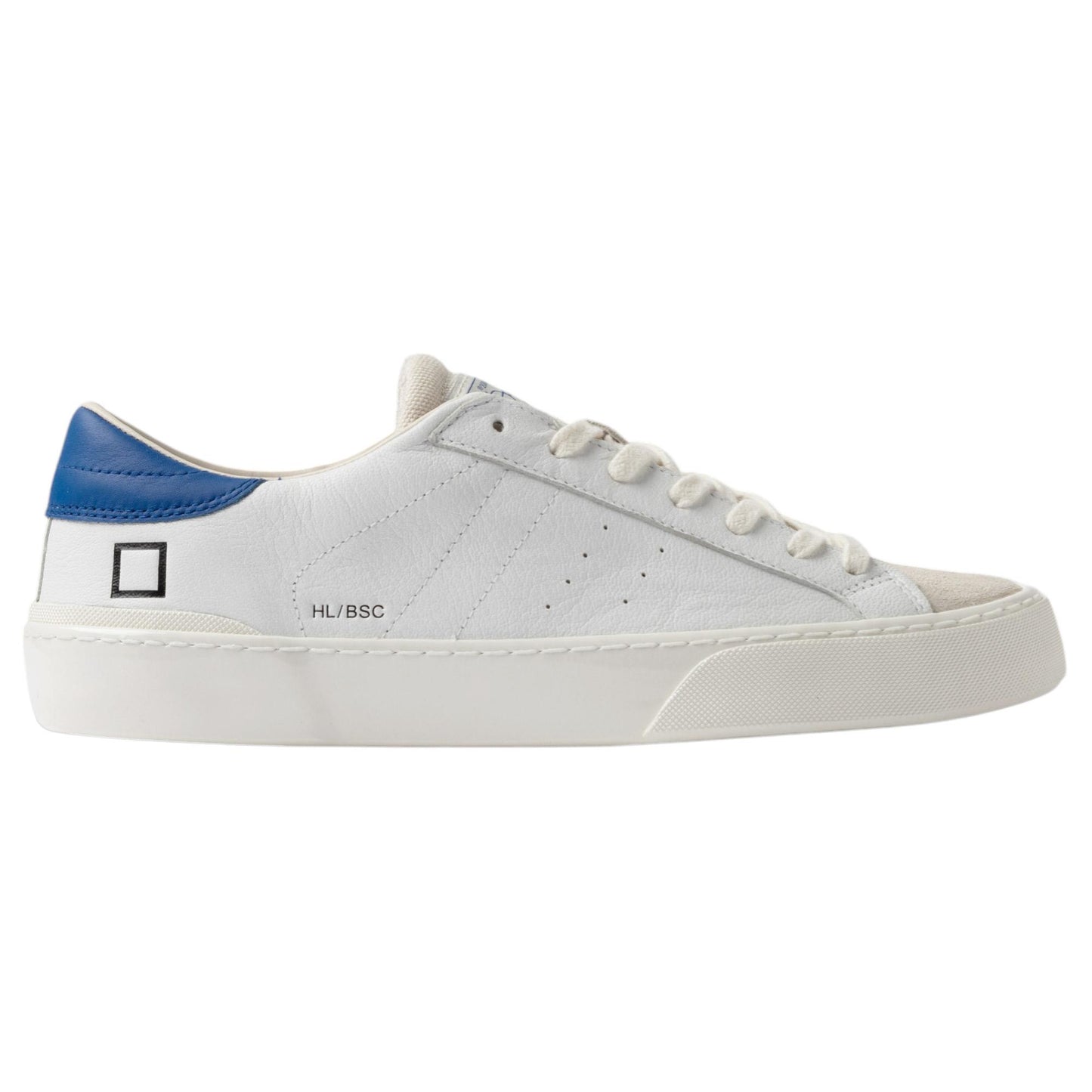 DATE Hill Low Basic White Bluette HL BA WE sneaker uomo in pelle bianca 