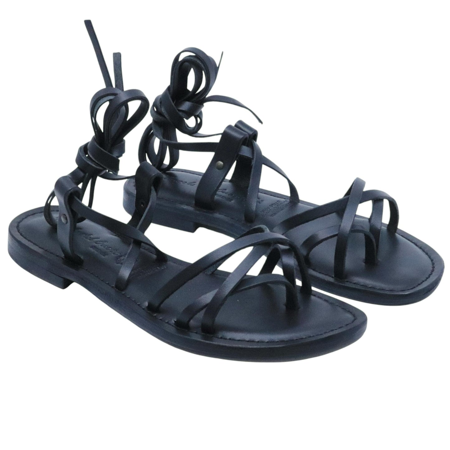 Sandalo donna L'angolo del cuoio Firenze 3000 in pelle nera. 