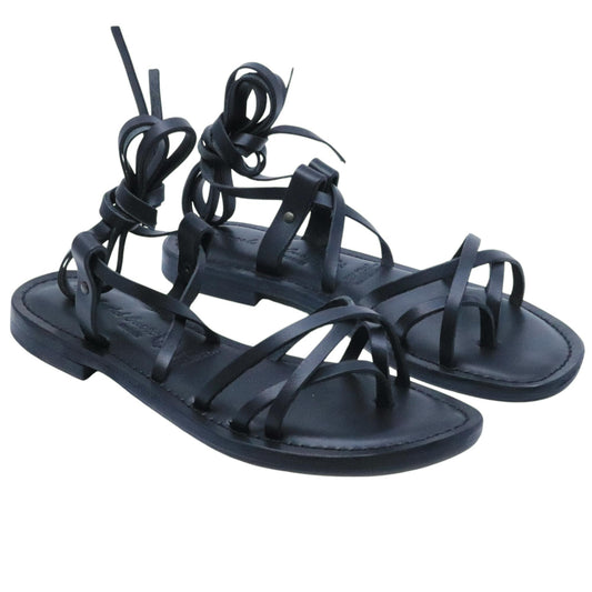 Sandalo donna L'angolo del cuoio Firenze 3000 in pelle nera. 