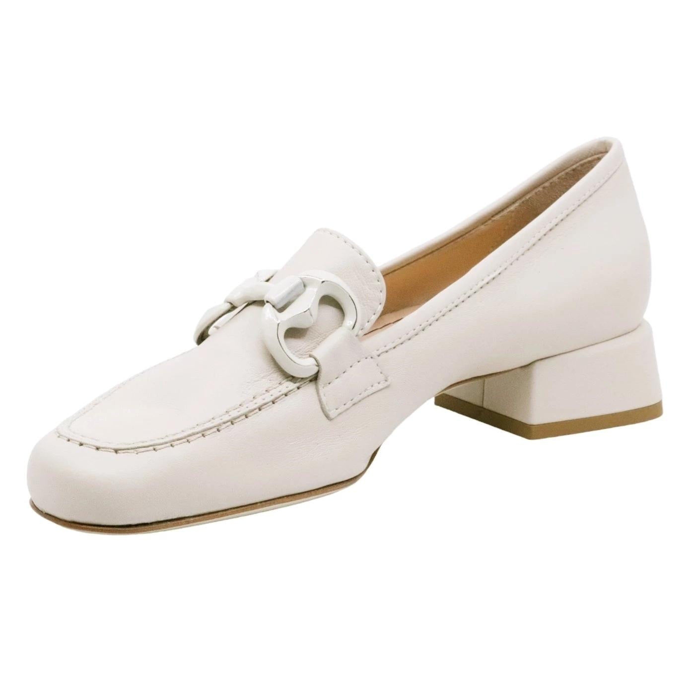 Mocassino donna Le Briella Z843 in pelle beige e morsetto 