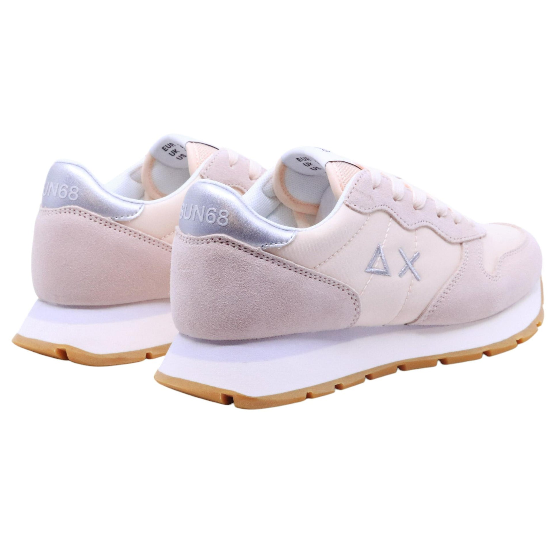 Sneaker donna Sun68 Ally Gold Silver Z35202 in tessuto beige 