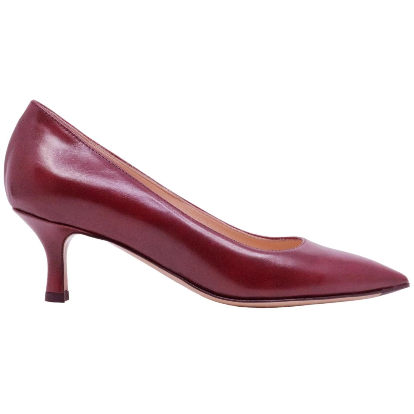 Décolleté donna Le Briella Z892 in pelle bordeaux con sfumature in nero 