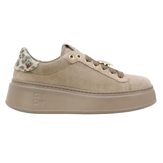 GIO+ PIA430A Combi sneaker donna in camoscio tortora con accessori passanti 