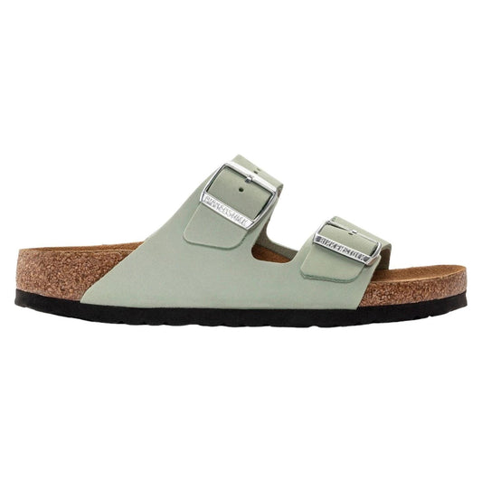 Birkenstock Arizona SFB Matcha Nubuck Leather sandalo verde chiaro Narrow Fit 