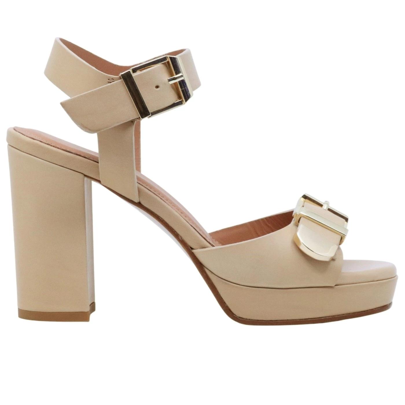 Sandalo con tacco Triver Flight 508 27 in pelle sabbia 