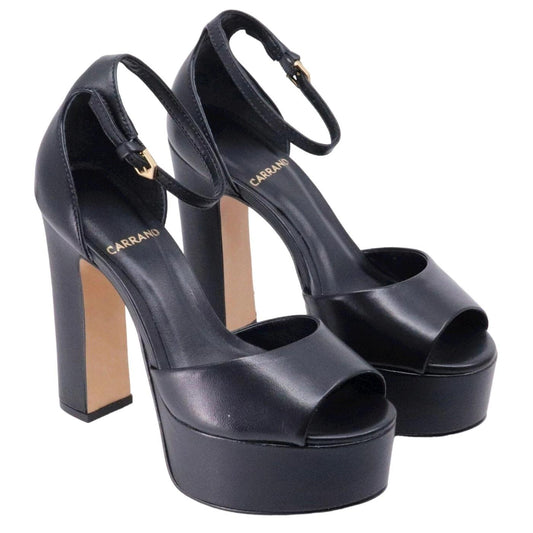 Sandalo donna Carrano 541001 in pelle nera 