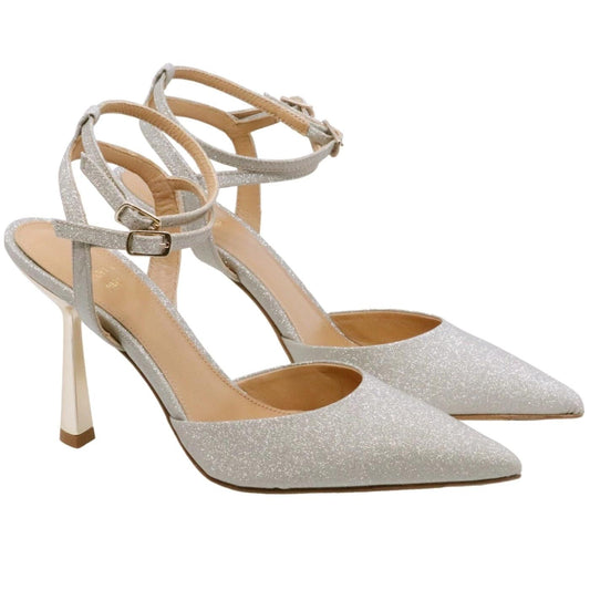 Slingback donna Chantal 1967 in pelle platino 