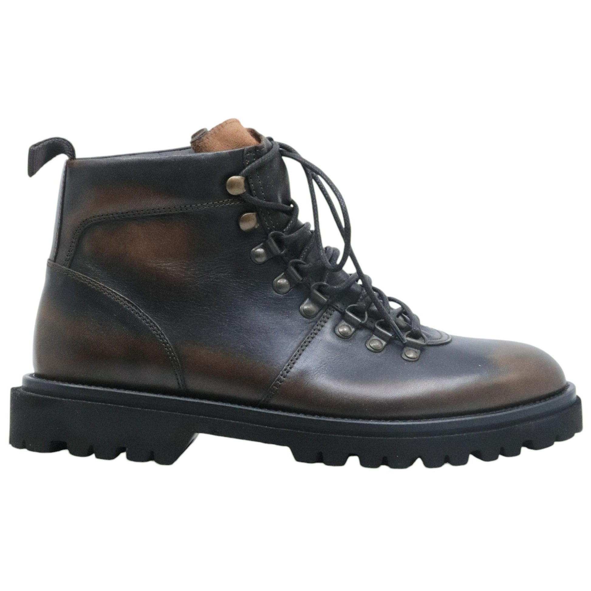 Stivaletto Pedula Antica Cuoieria 22810 in pelle nera con sfumature marroni 