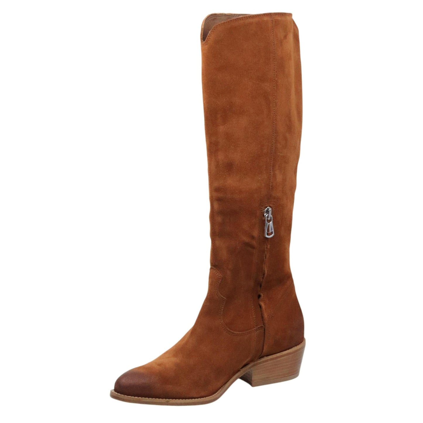 Stivale texano donna Curiositè 2713 in camoscio marrone bruciato 