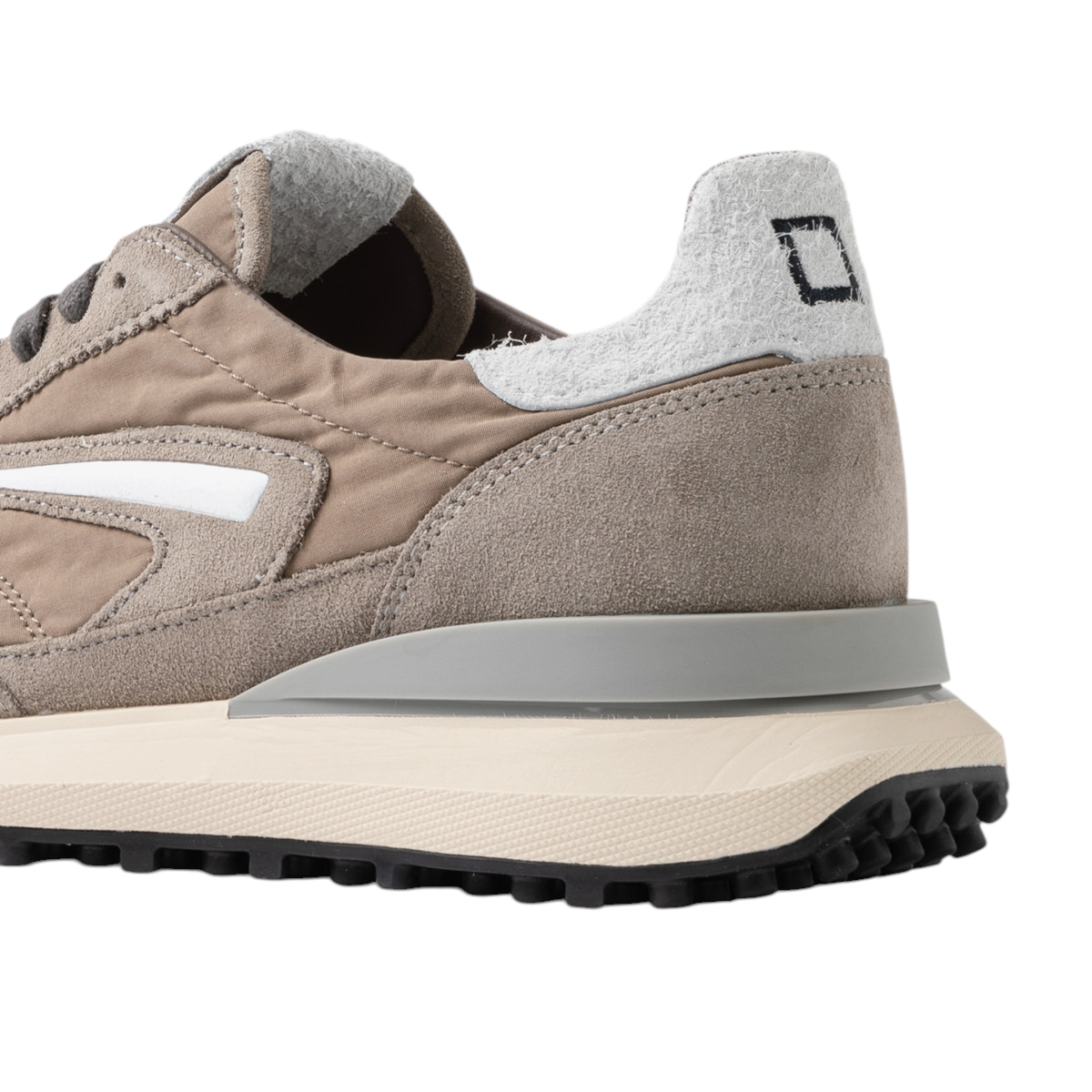 DATE Athleta Touch Taupe sneaker uomo in nylon e suede taupe 