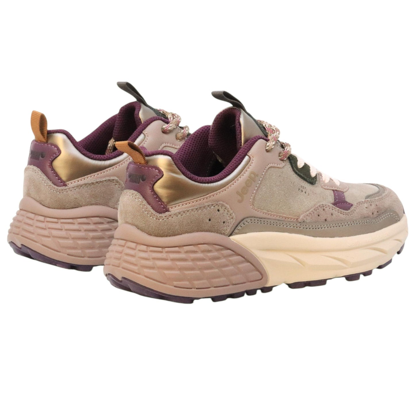 Jeep Footwear Groove sneaker donna in suede e tessuto taupe 
