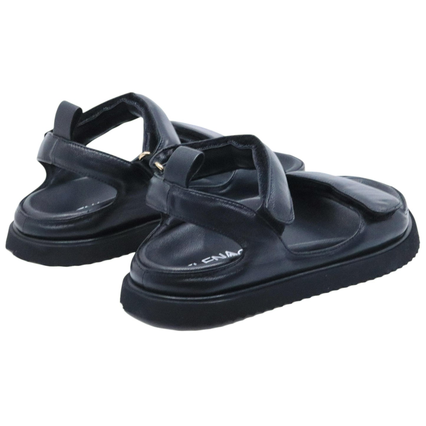 Elena Iachi T99 Nappa Nero Minimal sandalo donna in pelle nera Made in Italy 