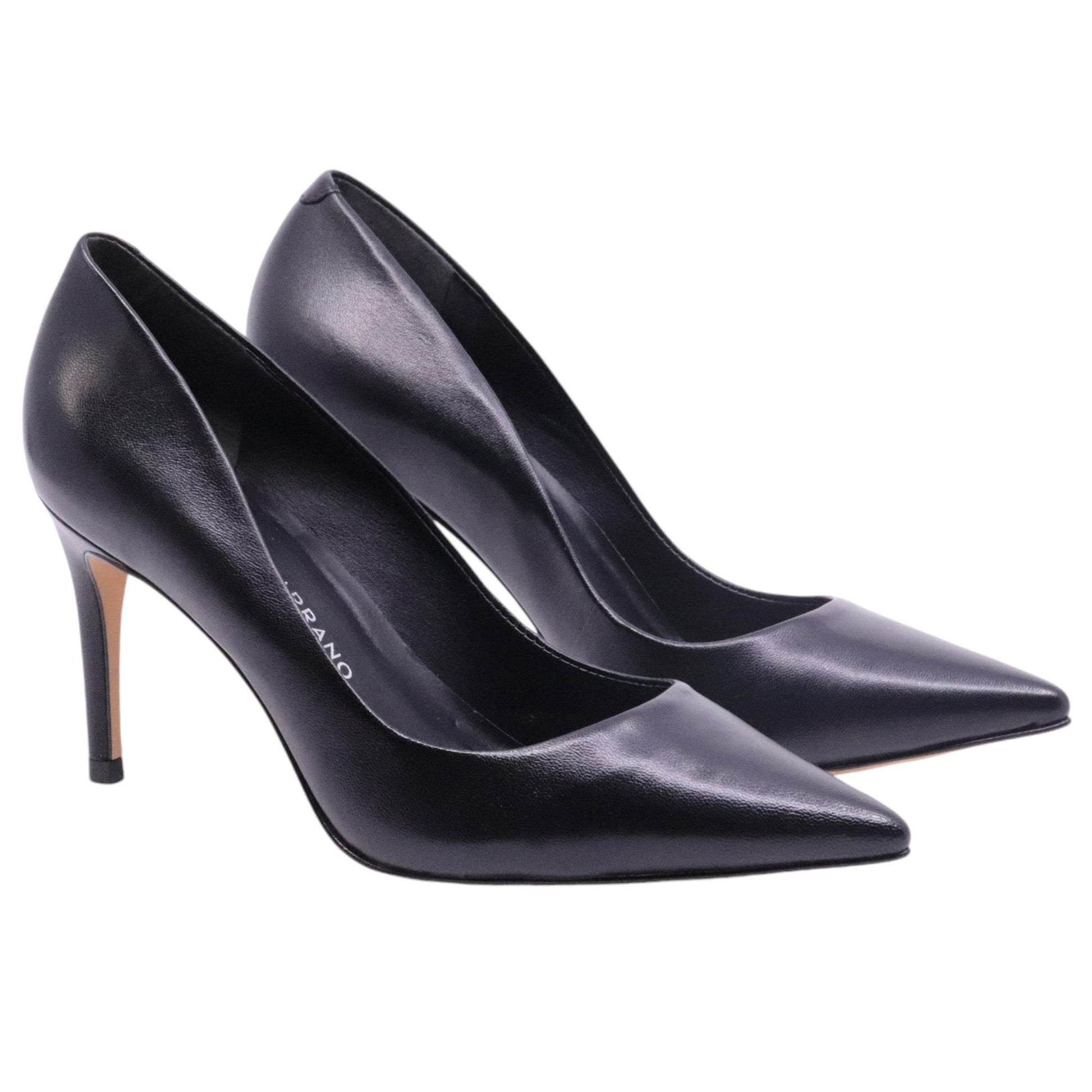 Décolleté donna Carrano 195009 in pelle di colore nero 