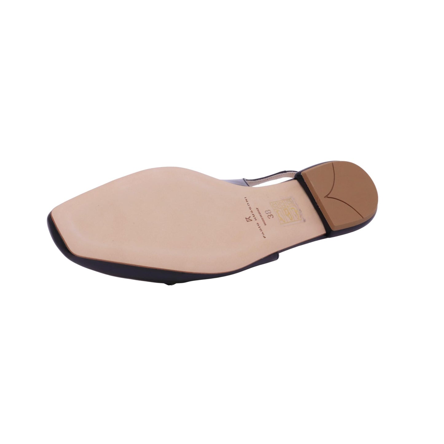 Fabio Rusconi S6758 slingback donna in pelle verlux nero con suola in cuoio 