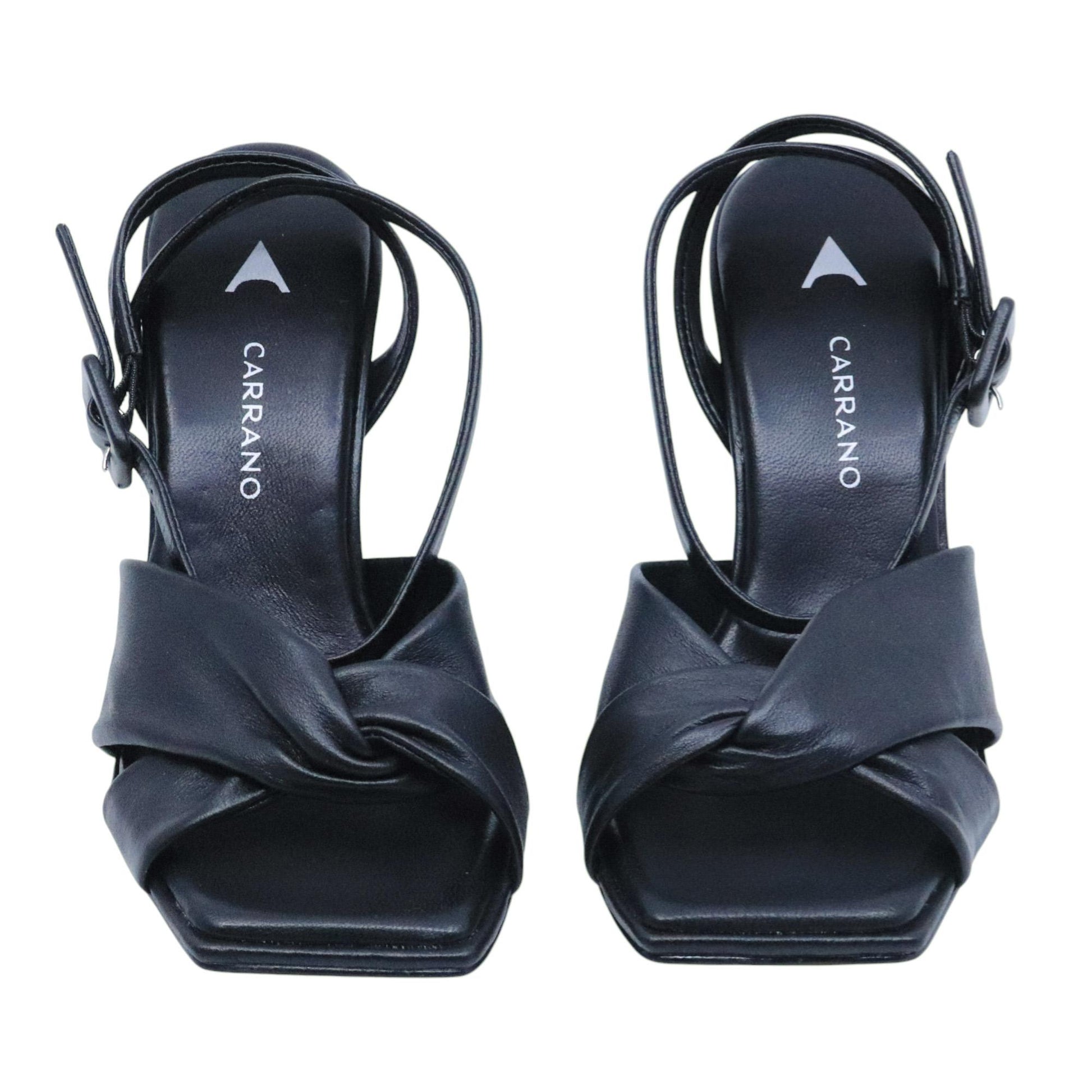 Sandalo con tacco Carrano 780001 in pelle nera 