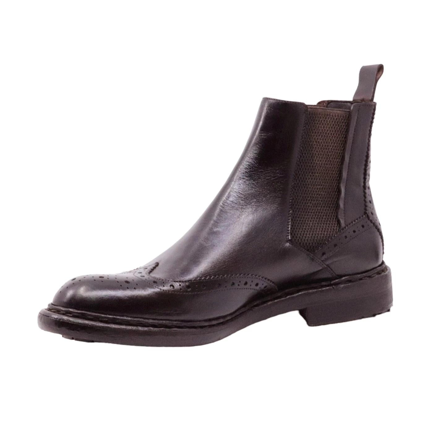 Chelsea Boot da uomo Crispiniano 483 in pelle di colore marrone 